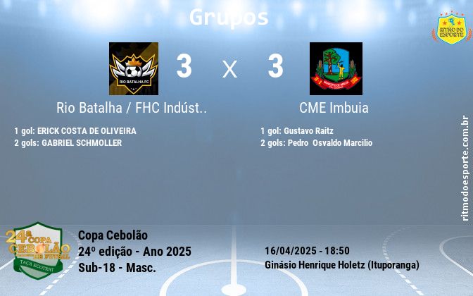 Resultado da partida