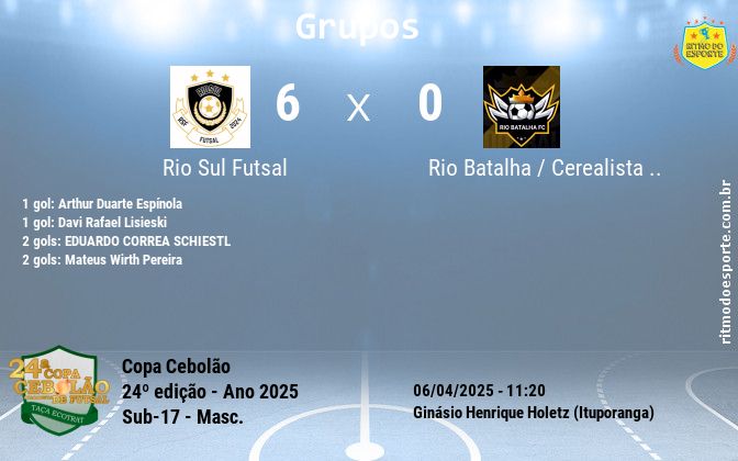 Resultado da partida